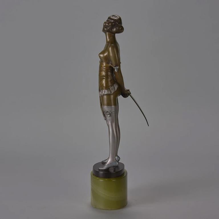 Art Deco Bronze Figure Entitled 'Riding Crop' by Bruno Zach For Sale 2