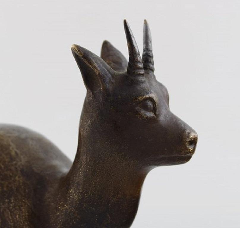 Art Deco Bronze Figure in the Form of a Mountain Goat, 1930s-1940s 1