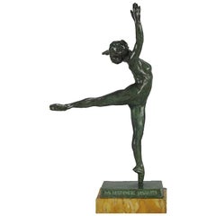 Art Deco Bronze Figure "La Danseuse Nattova" by Serge Yourévitch