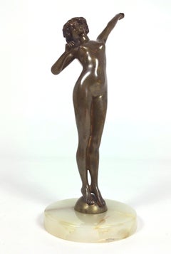 Art Deco Bronze Figure of a Nude Maiden