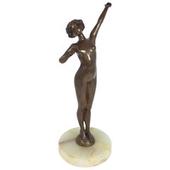 Art Deco Bronze Figure of a Nude Maiden