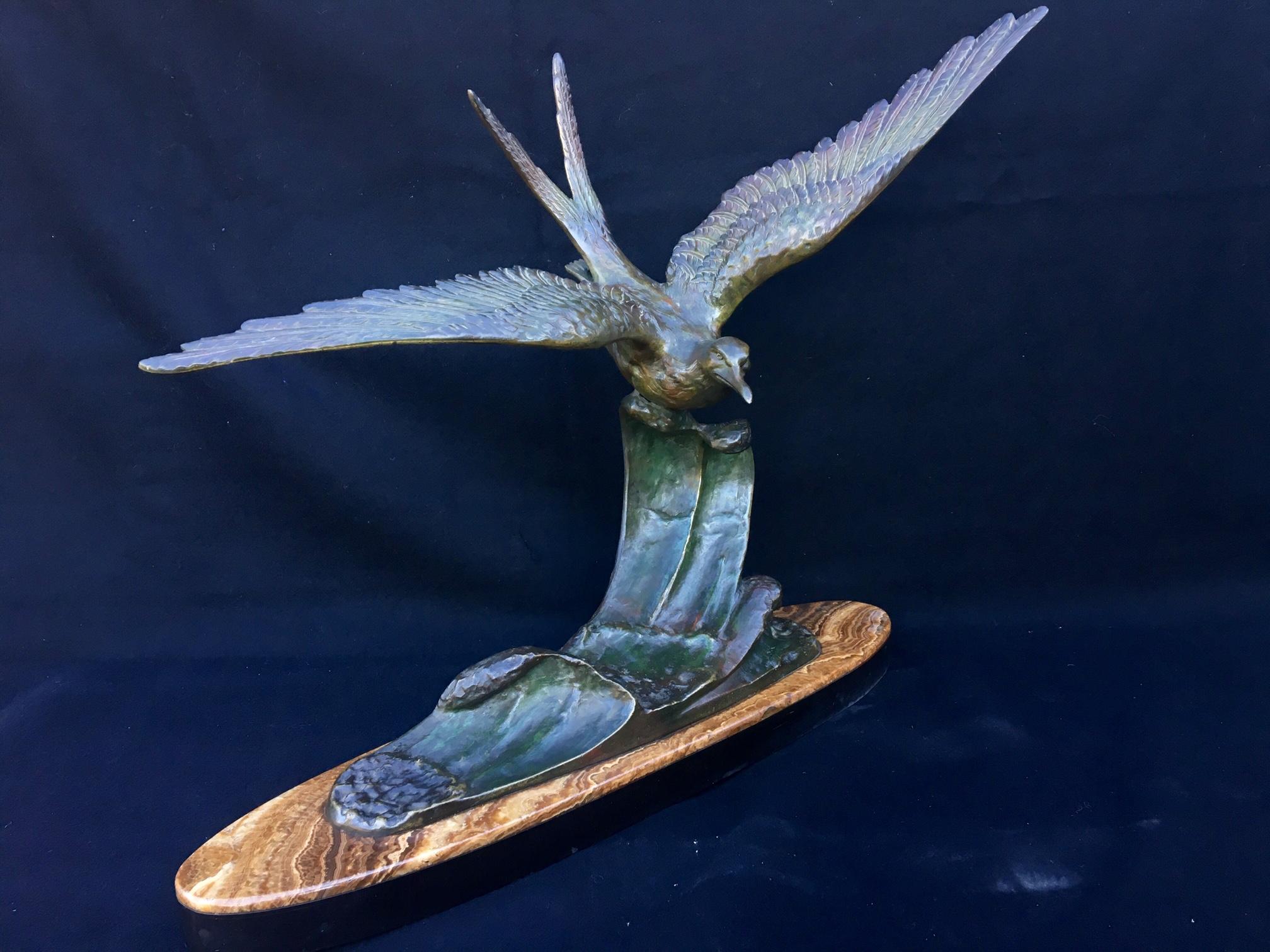 French Art Deco Bronze Figure of a Seabird, circa 1930