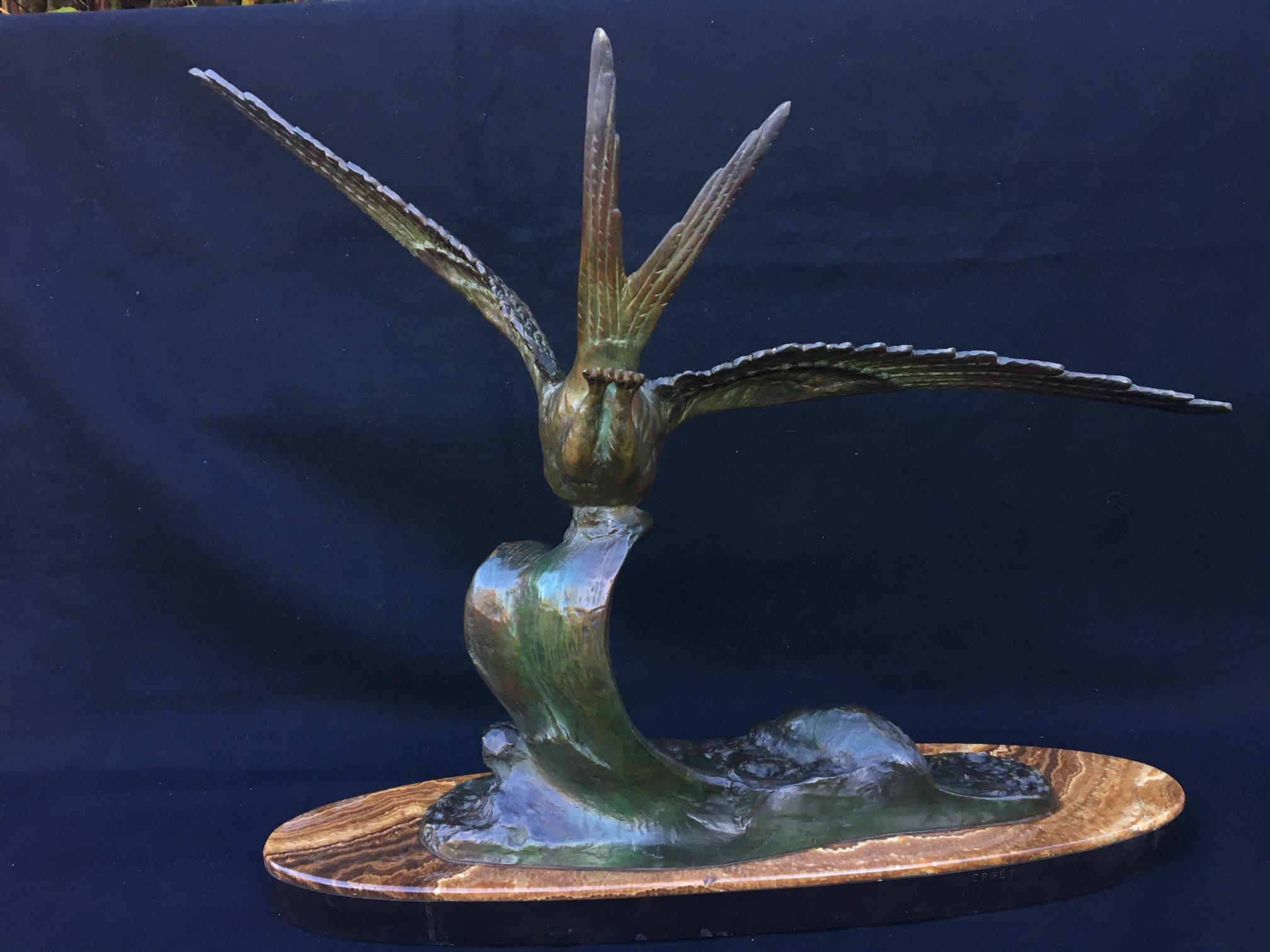 Cast Art Deco Bronze Figure of a Seabird, circa 1930