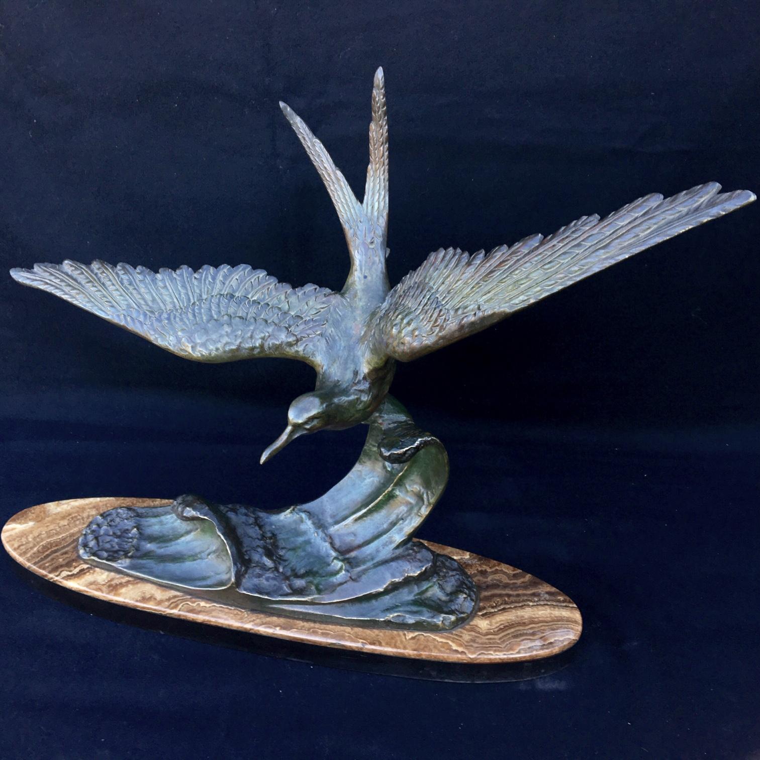 20th Century Art Deco Bronze Figure of a Seabird, circa 1930