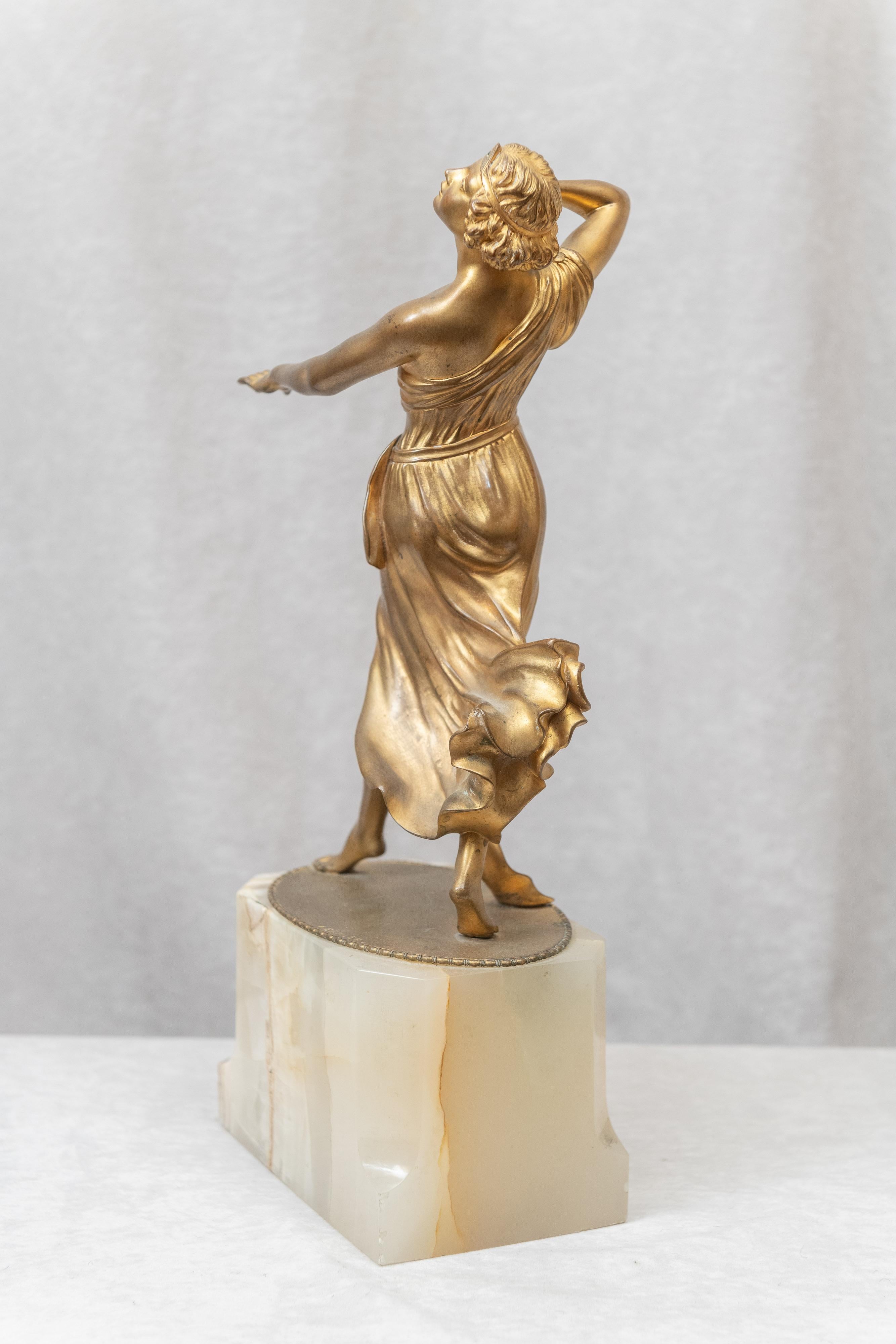 Early 20th Century Art Deco Bronze Figure of Dancer Signed A. Ermler, circa 1920s