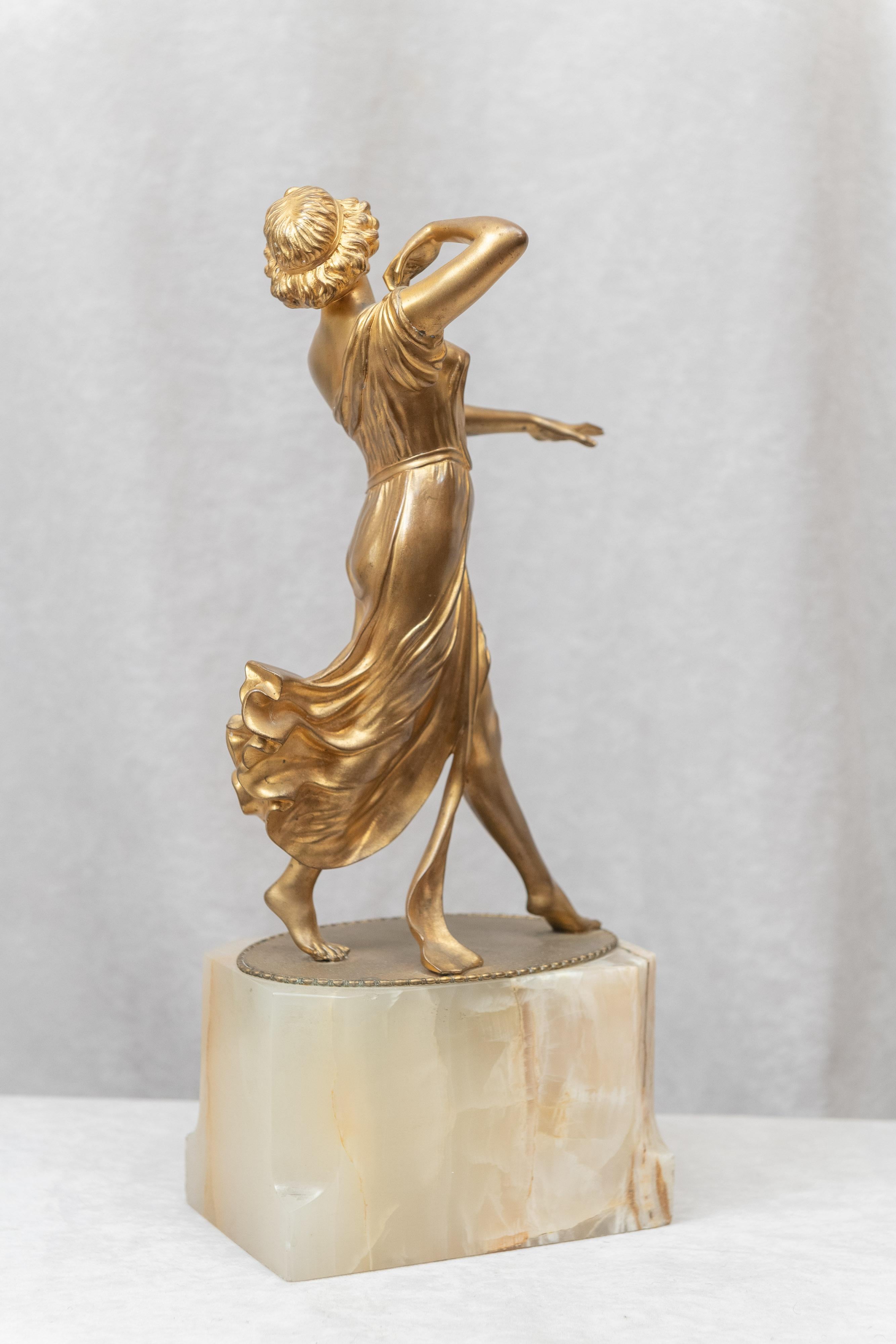 Art Deco Bronze Figure of Dancer Signed A. Ermler, circa 1920s 1