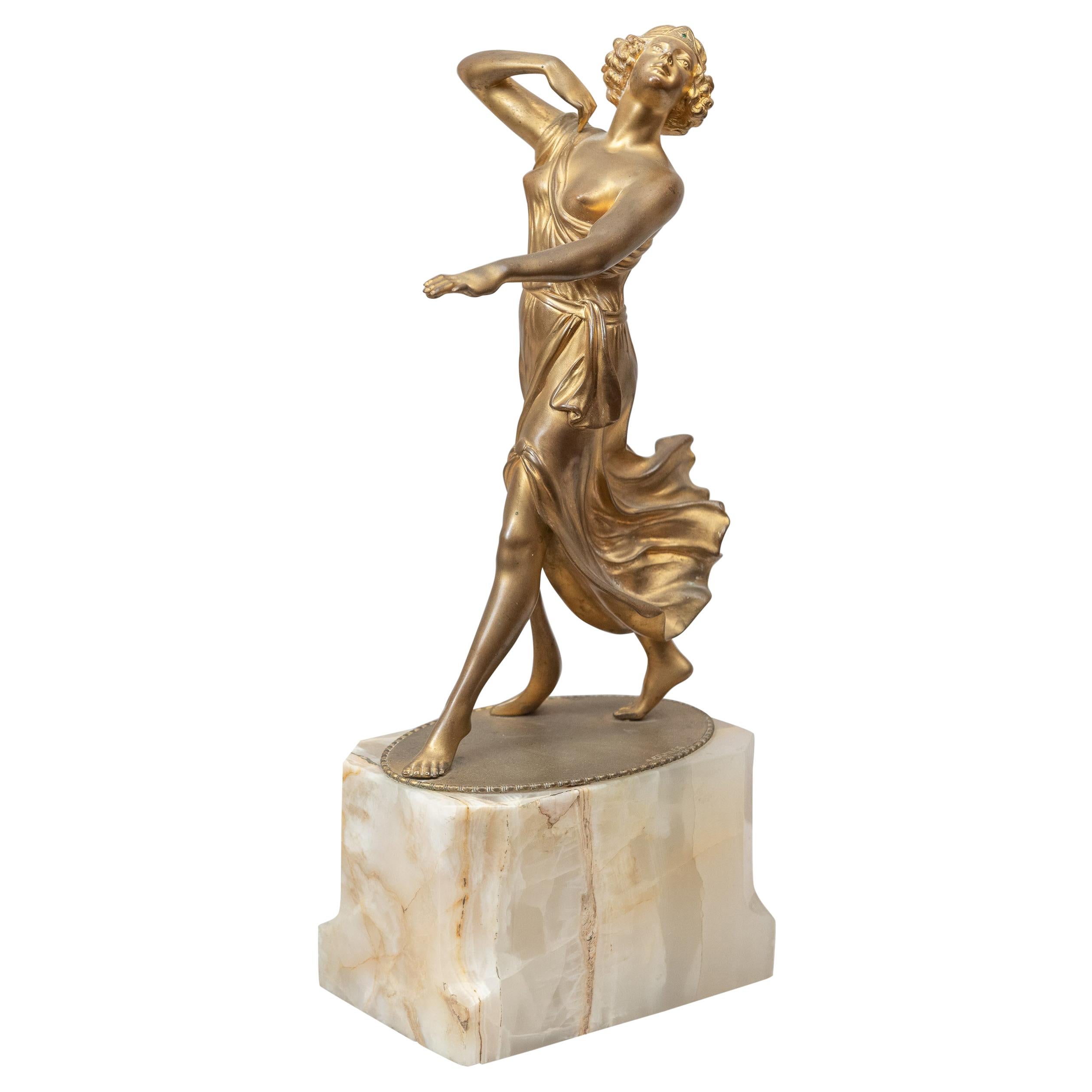 Art Deco Bronze Figure of Dancer Signed A. Ermler, circa 1920s