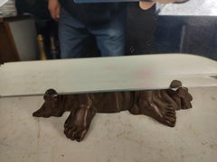 Art Deco Bronze Figure with Bow & Arrow Dresser - Vanity Beveled Mirror