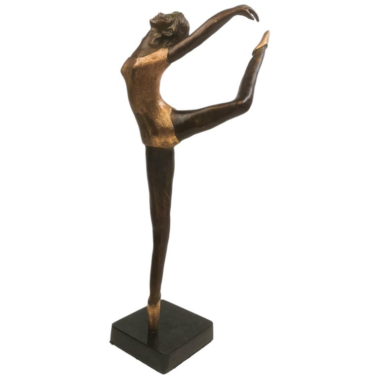 Art Deco Bronze Figurine Ballerina at 1stDibs