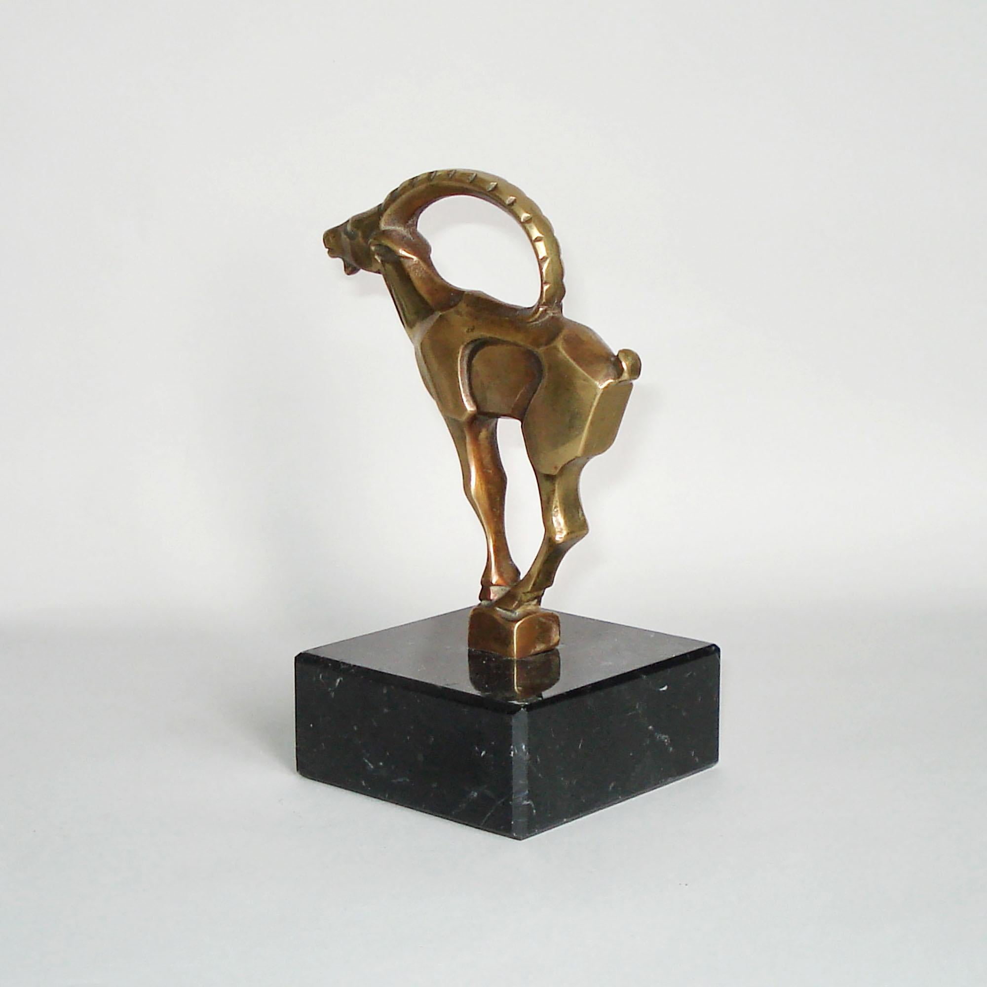 Art Deco Bronze Figurine of a Ibex, Johannes Bosma, Netherlands, circa 1925 1