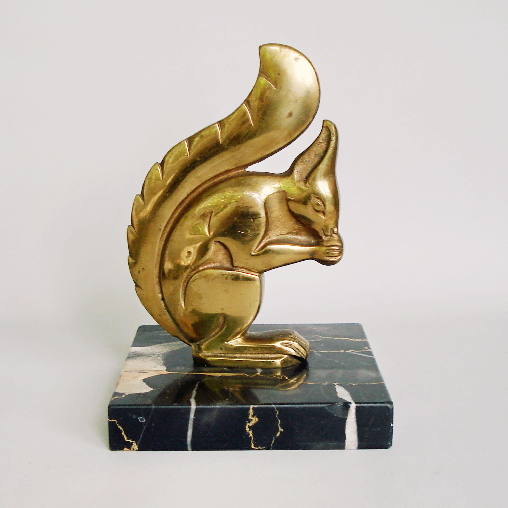 Dutch Art Deco Bronze Figurine of a Squirrel, Johannes Bosma, Netherlands, circa 1925