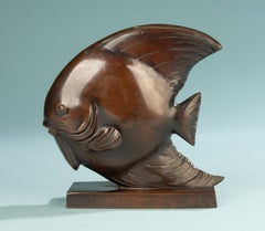 Art Deco Bronze Fish Sculpture - French Animalier Art