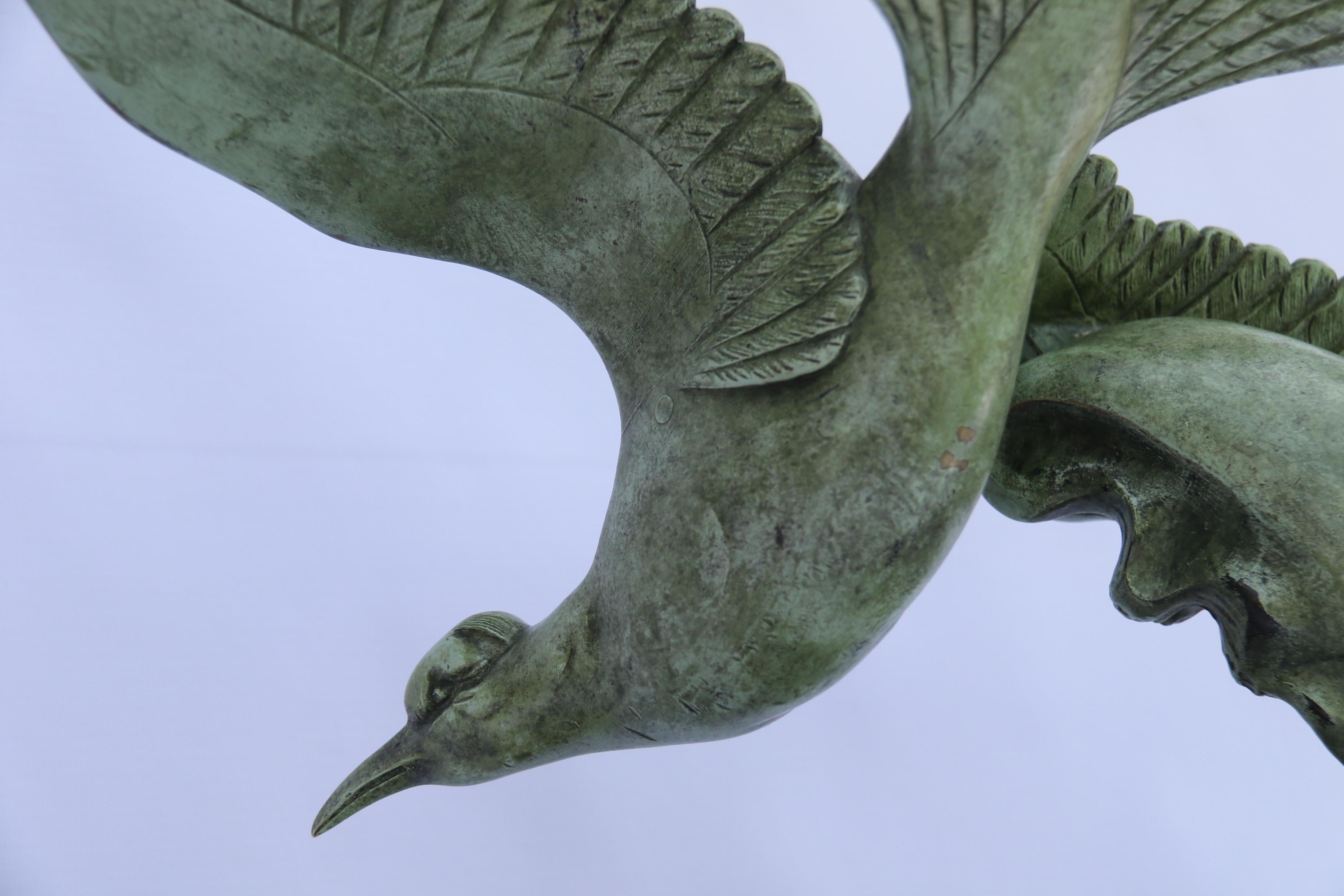 Art Deco Bronze French Study of an Albatross by Emile Dautrive, circa 1930 For Sale 9