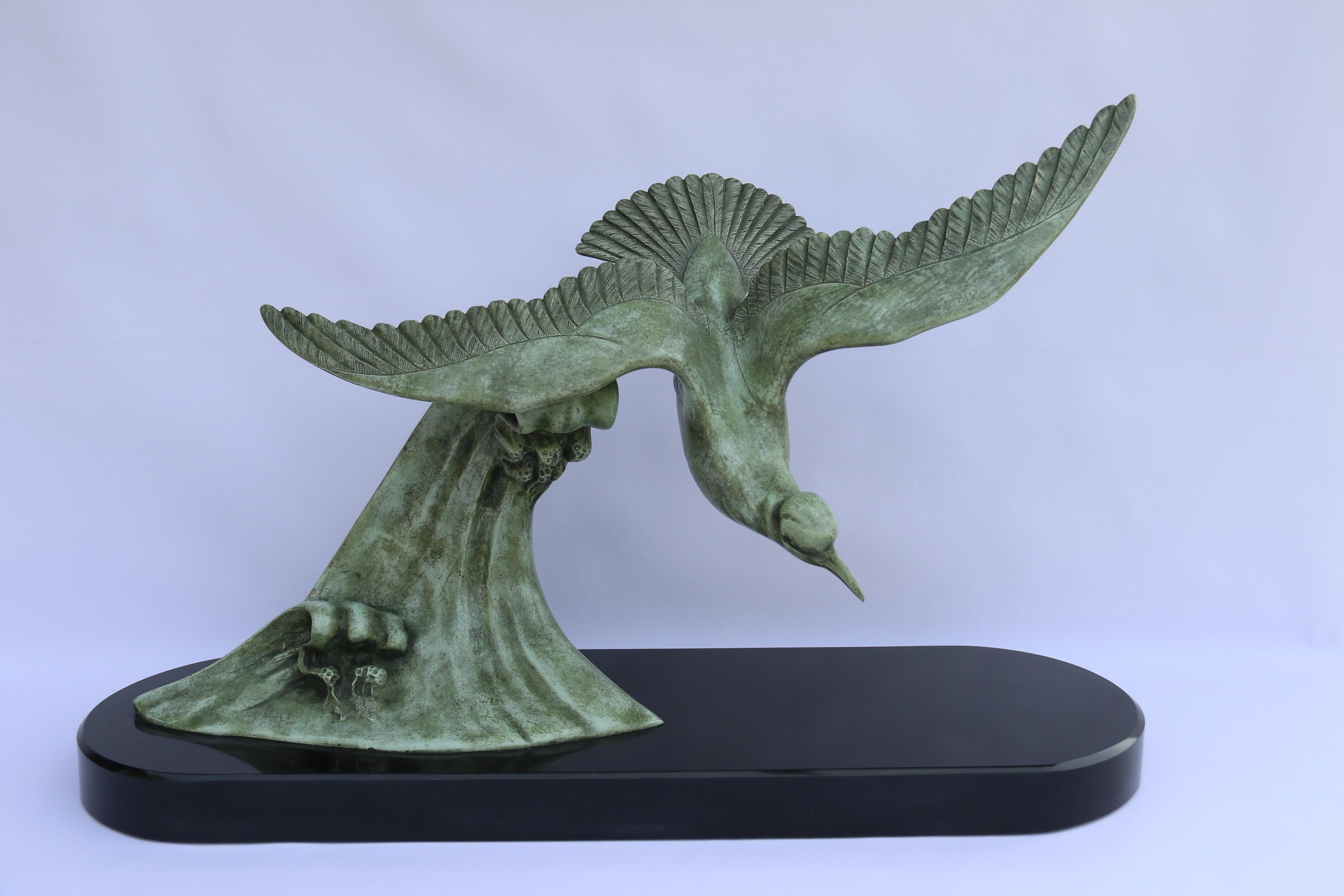 Art Deco Bronze French Study of an Albatross by Emile Dautrive, circa 1930 For Sale 11