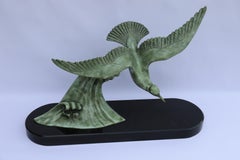 Art Deco Bronze French Study of an Albatross by Emile Dautrive, circa 1930