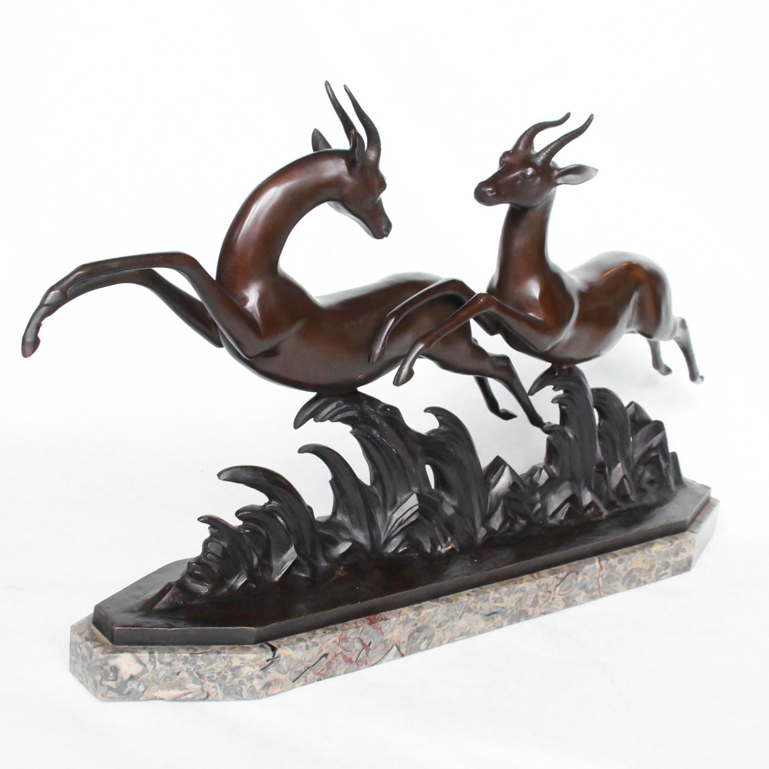 Art Deco Bronze Gazelle Sculpture 7