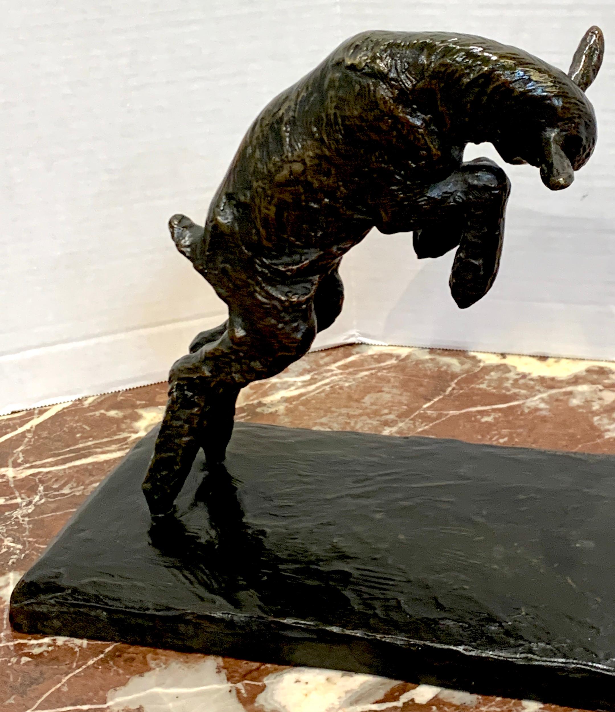 Art Deco Bronze 'Girl with Jumping Goat' by Paul Silvestre, Susse Freres Foundry For Sale 10