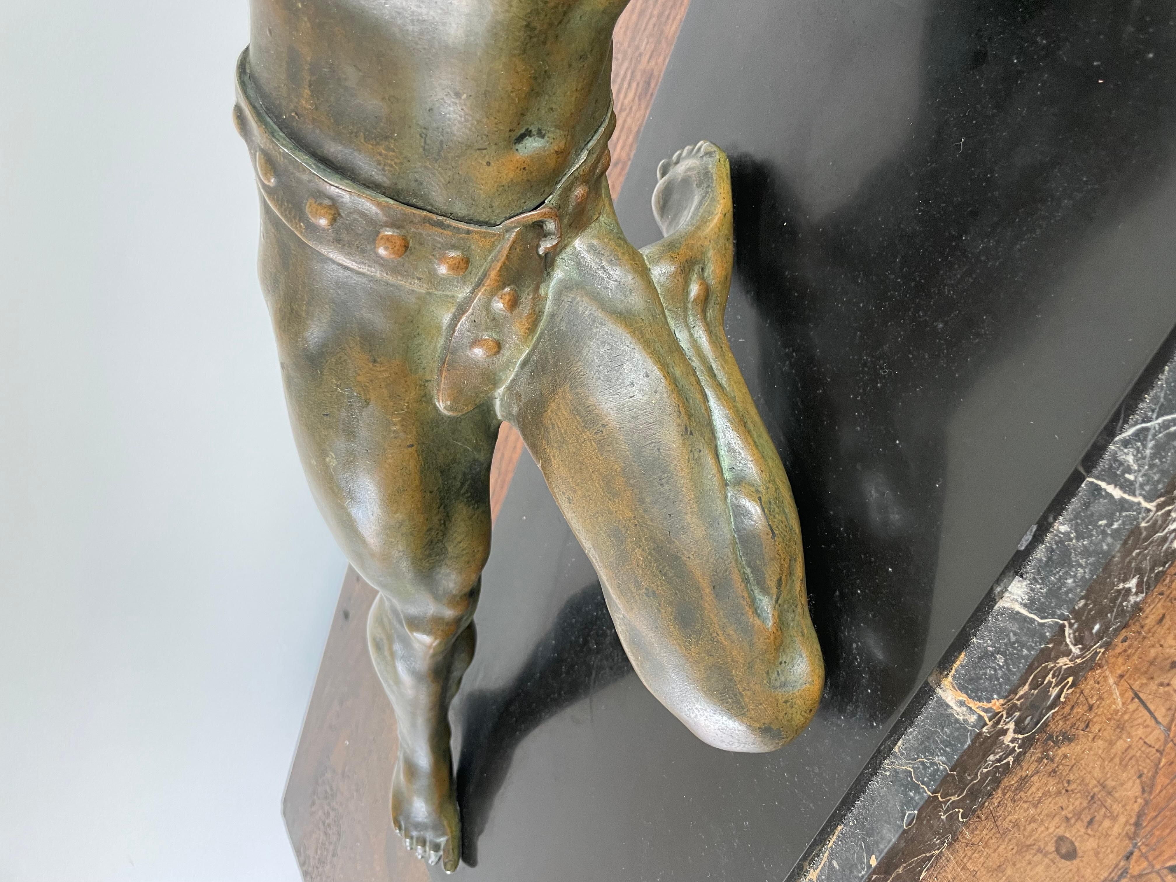 Art Deco bronze gladiator signed “ Desire Grisard “ For Sale 4