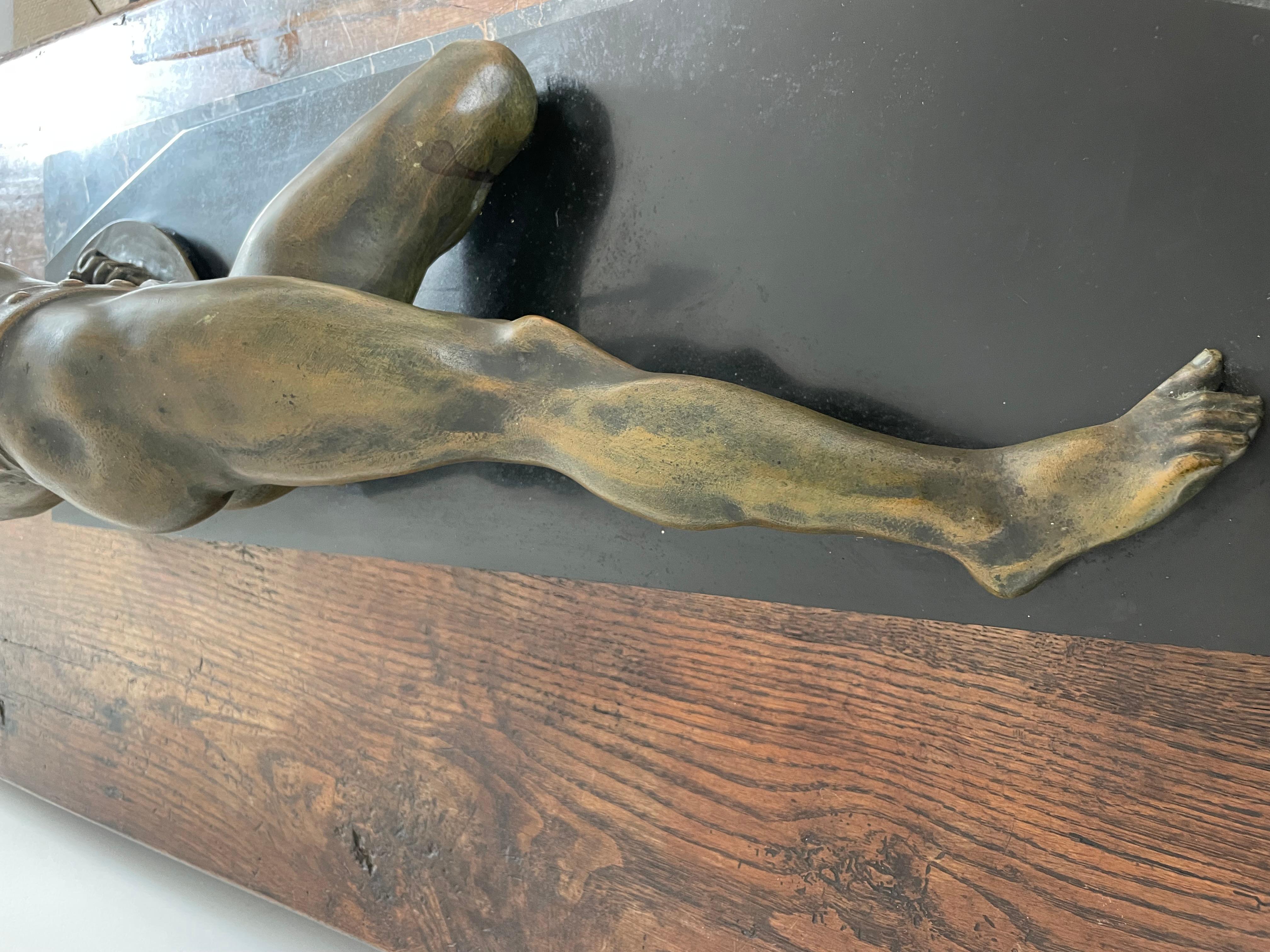 Art Deco bronze gladiator signed “ Desire Grisard “ For Sale 5