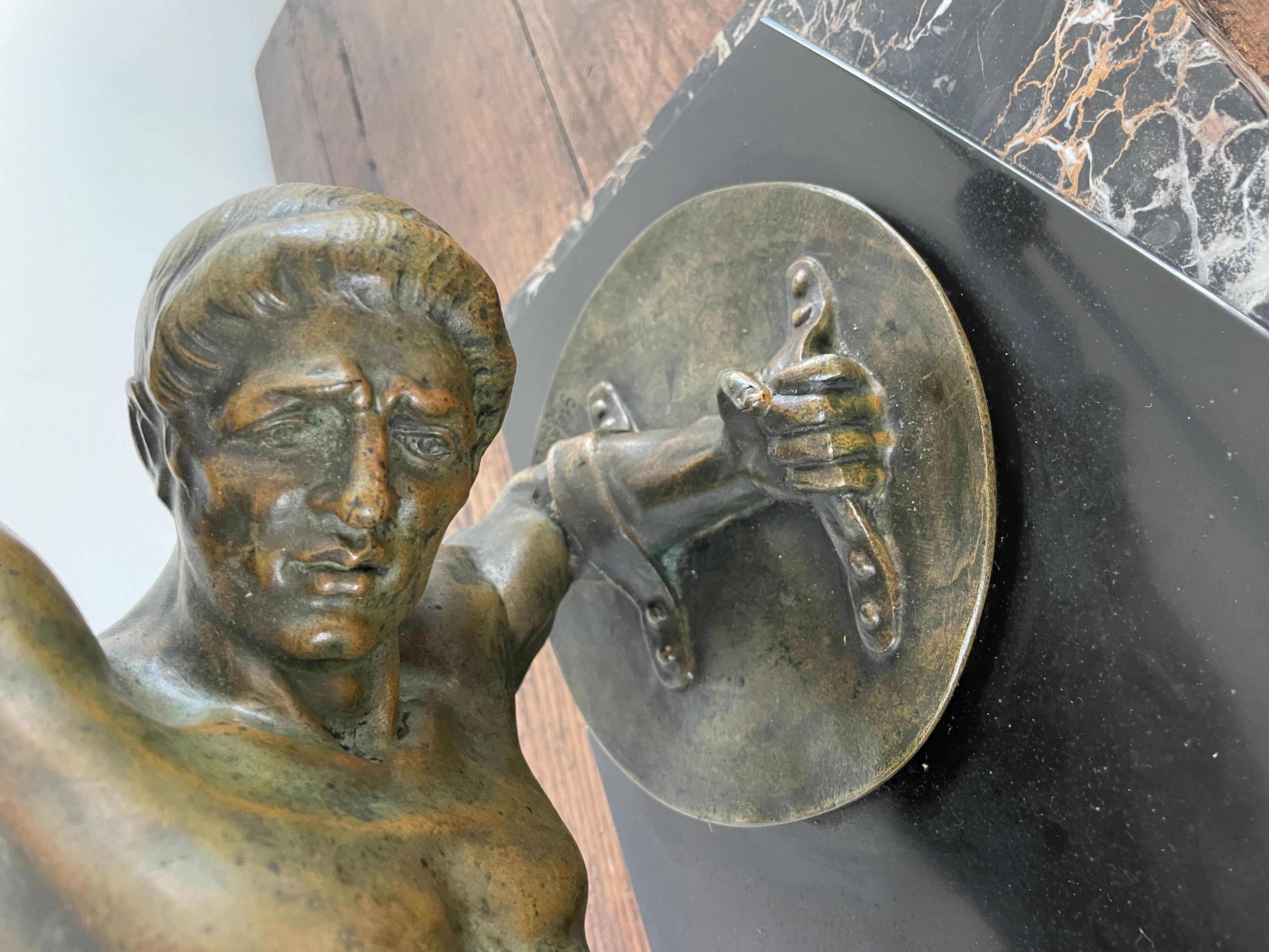 Art Deco bronze gladiator signed “ Desire Grisard “ For Sale 3