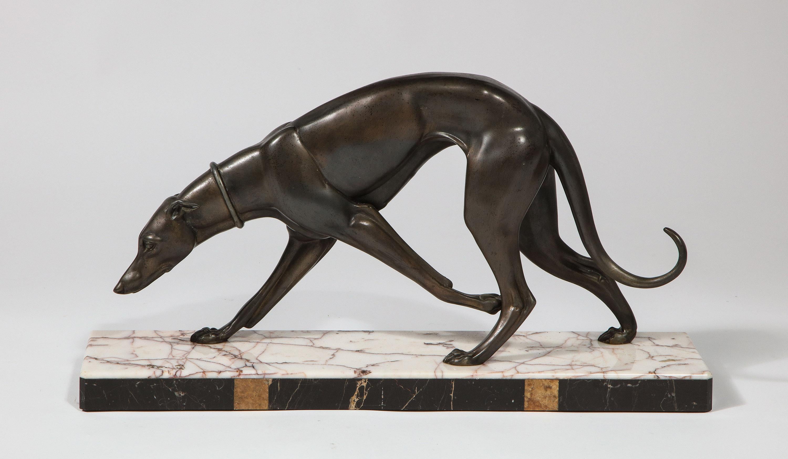 Art Deco Bronze Greyhound In Good Condition In New York, NY
