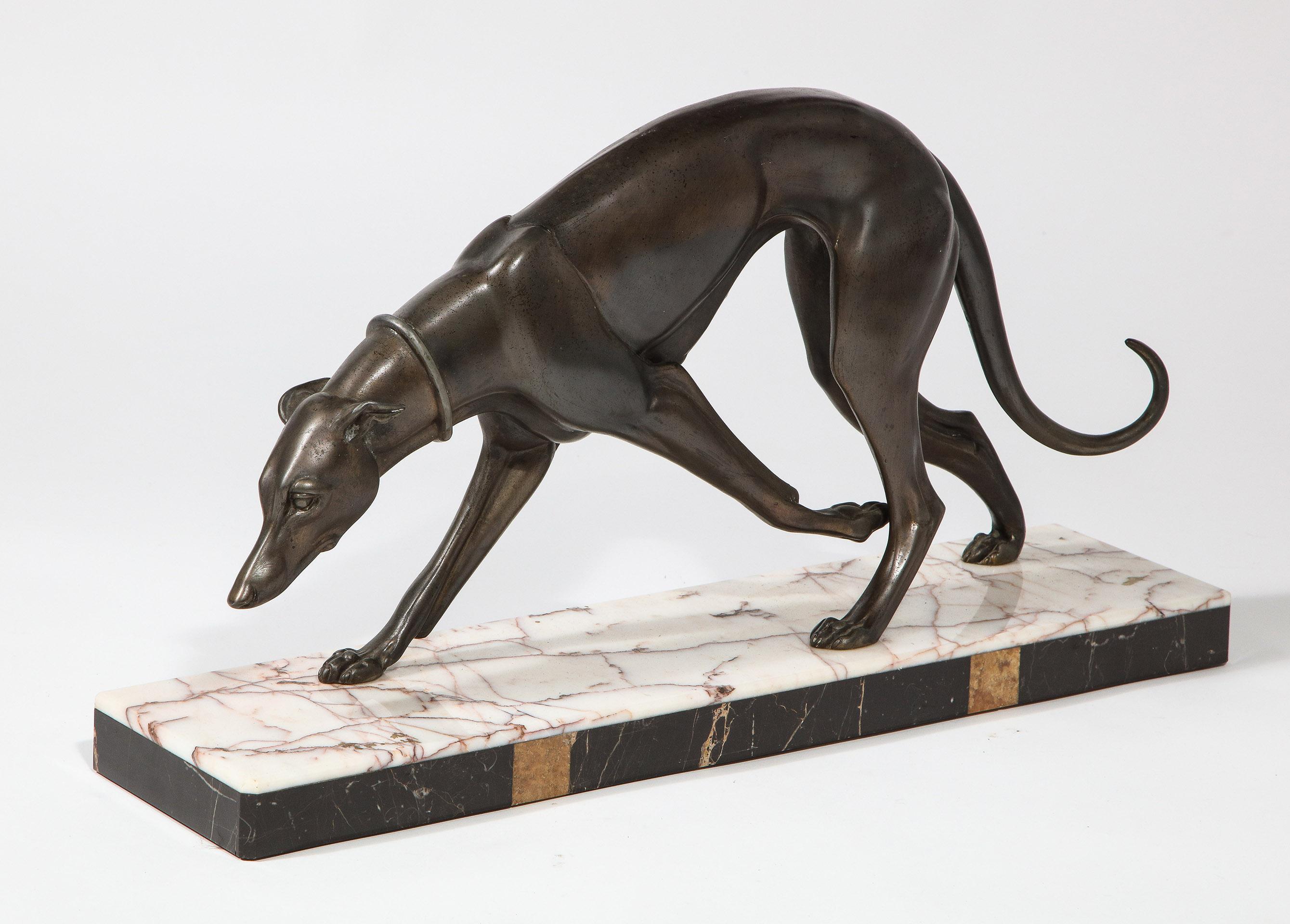 20th Century Art Deco Bronze Greyhound