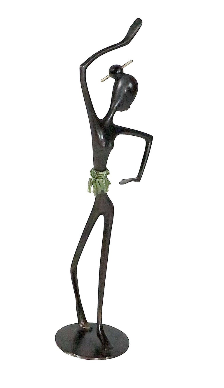 Art Deco Bronze Hagenauer African Dancer Figure made in Austria c