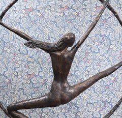 Art Deco Bronze Hoop Dancer Figurine Statue Roaring Twenties