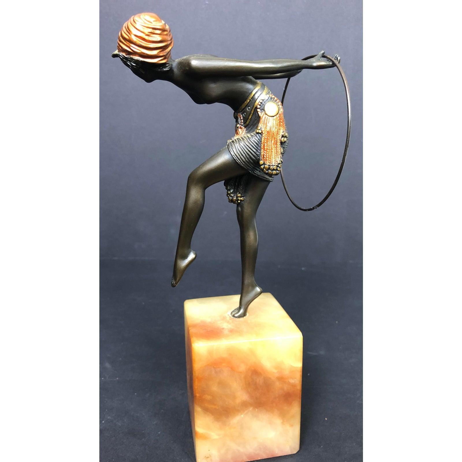 Art Deco Bronze Hoop Dancer In Good Condition In Norwood, NJ