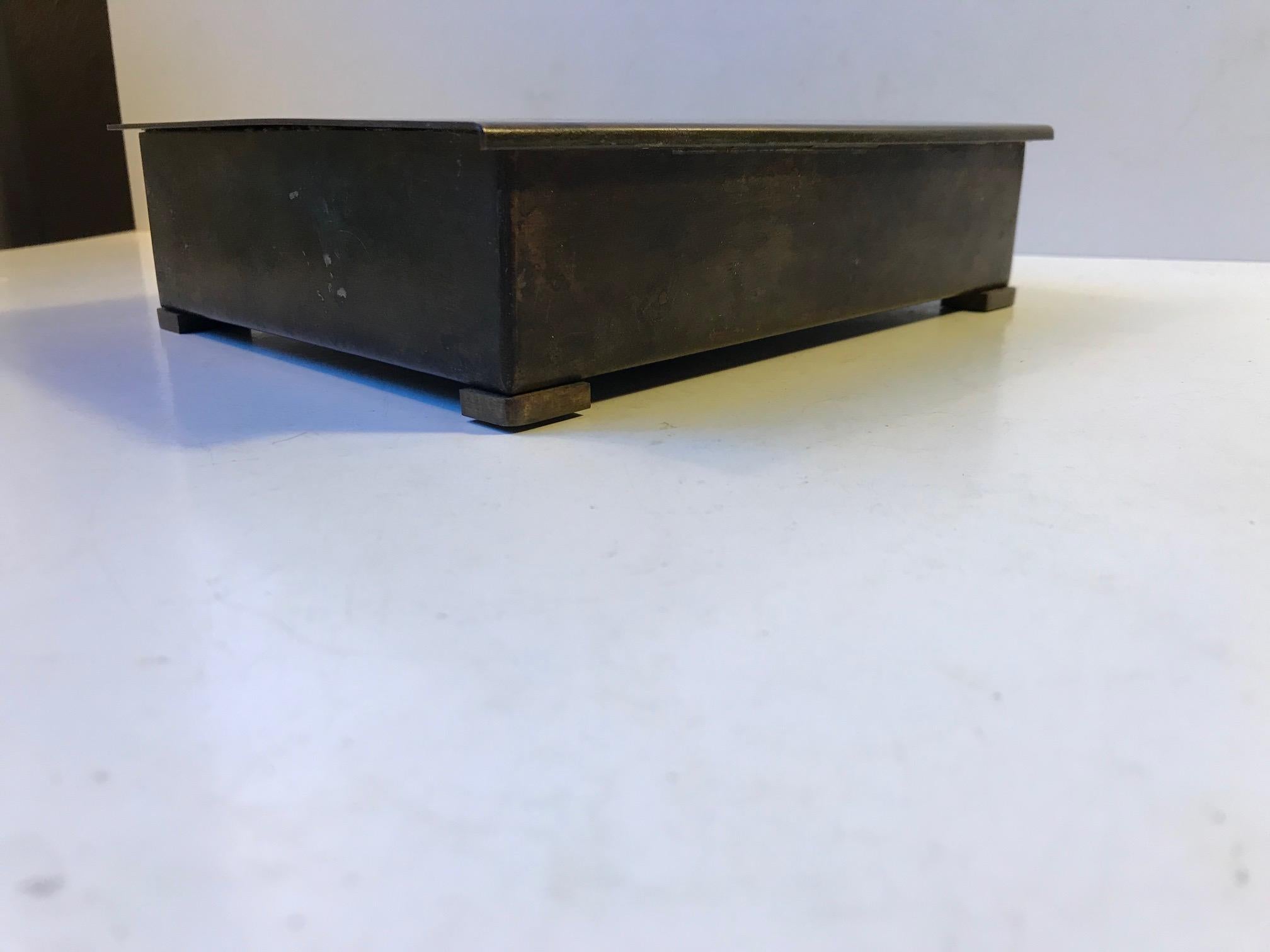 Art Deco Bronze Jewelry Box with by Holger Fridericias, 1930s 2