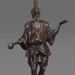 Lámparas de sobremesa Art Decó de bronce "Juglar" de Roland Paris, Alemania, hacia 1920