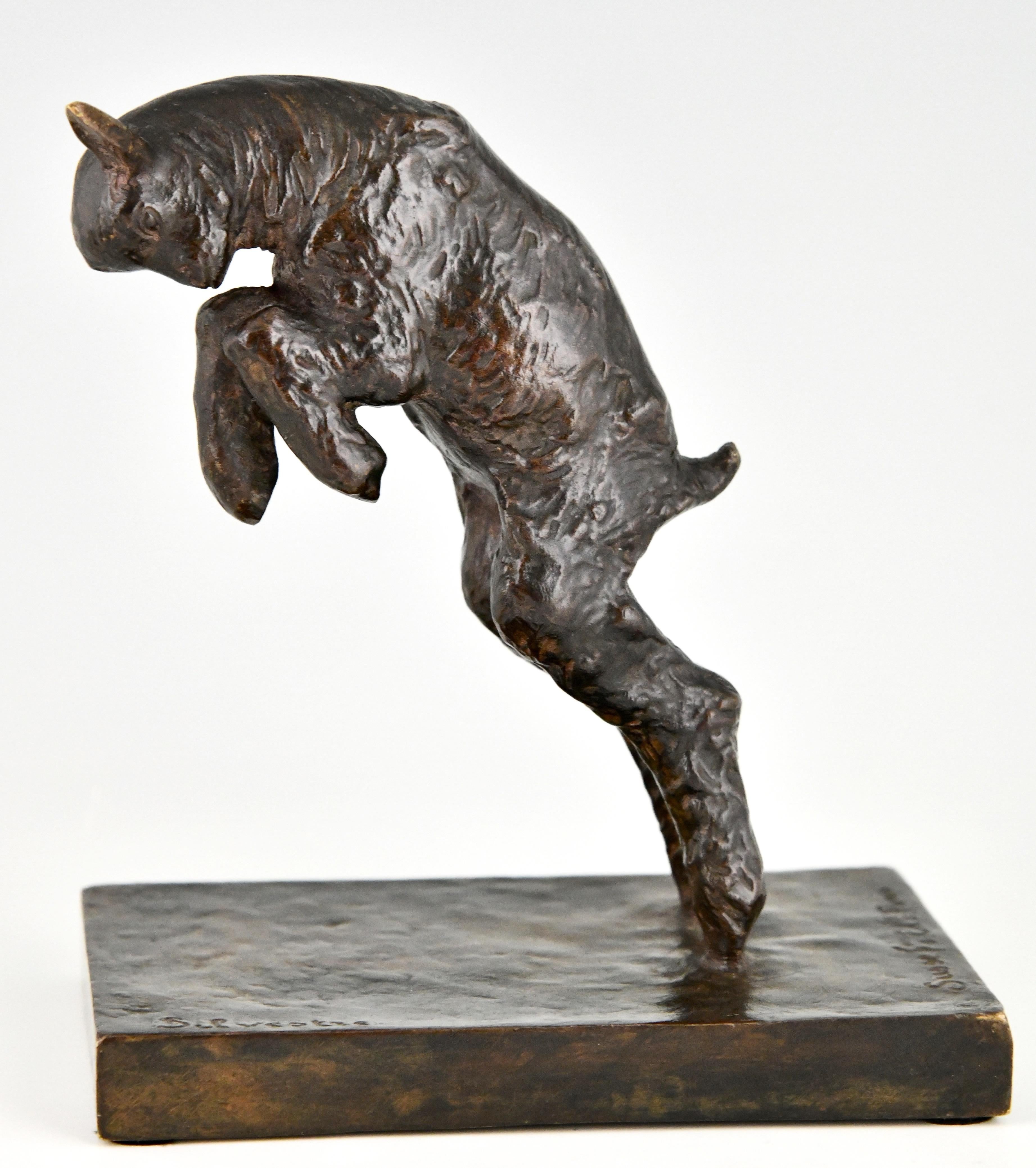Art Deco Bronze Lamb Bookends by Paul Silvestre, Susse Frères Foundry 1930 1