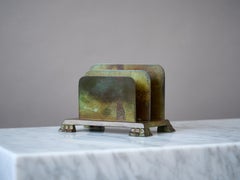 Art Deco Bronze Letter Rack by GAB Guldsmedsaktiebolaget, Sweden, 1930s.