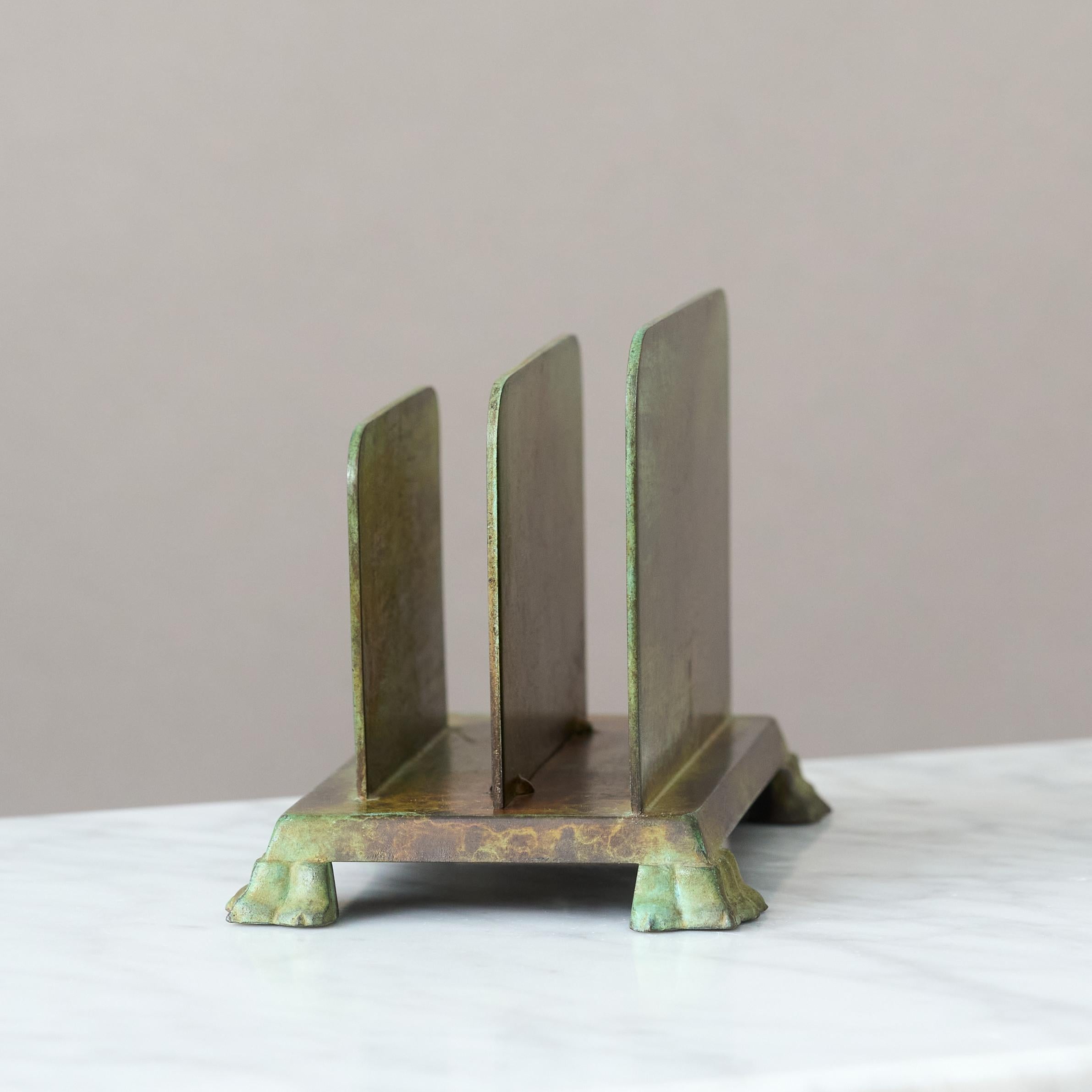 Svedese Portacarte in bronzo Art Deco di GAB Guldsmedsaktiebolaget, Svezia, 1930. in vendita