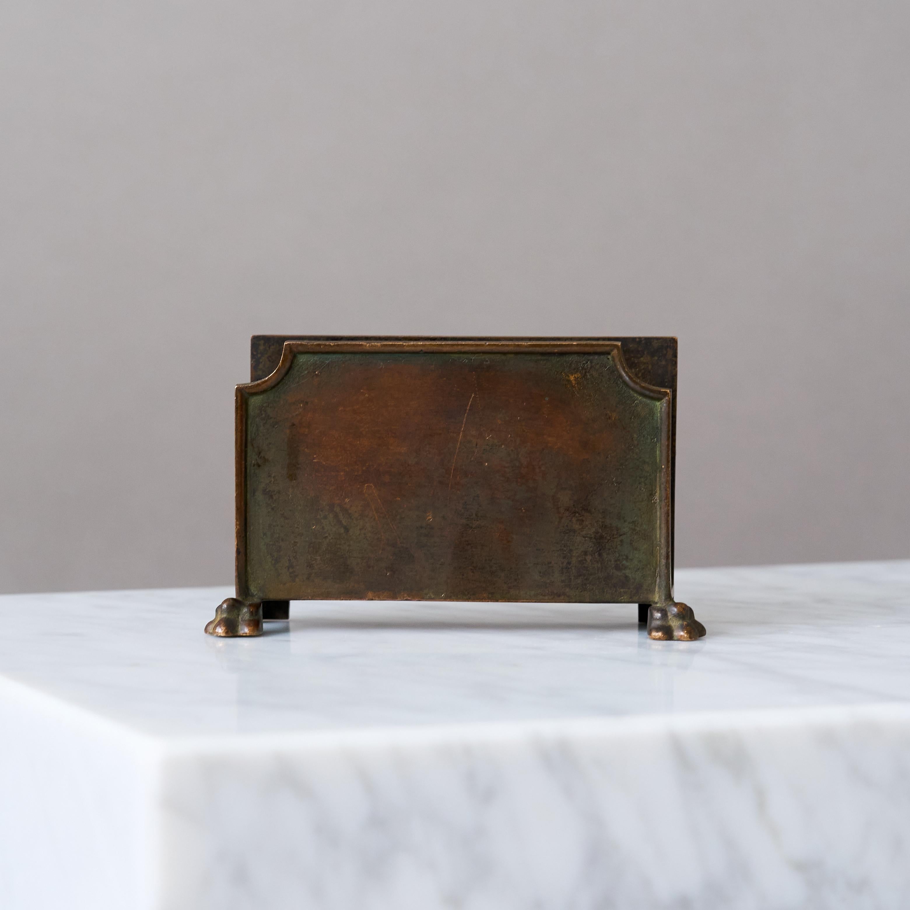 Svedese Portacarte in bronzo Art Deco di GAB Guldsmedsaktiebolaget, Svezia, 1930. in vendita