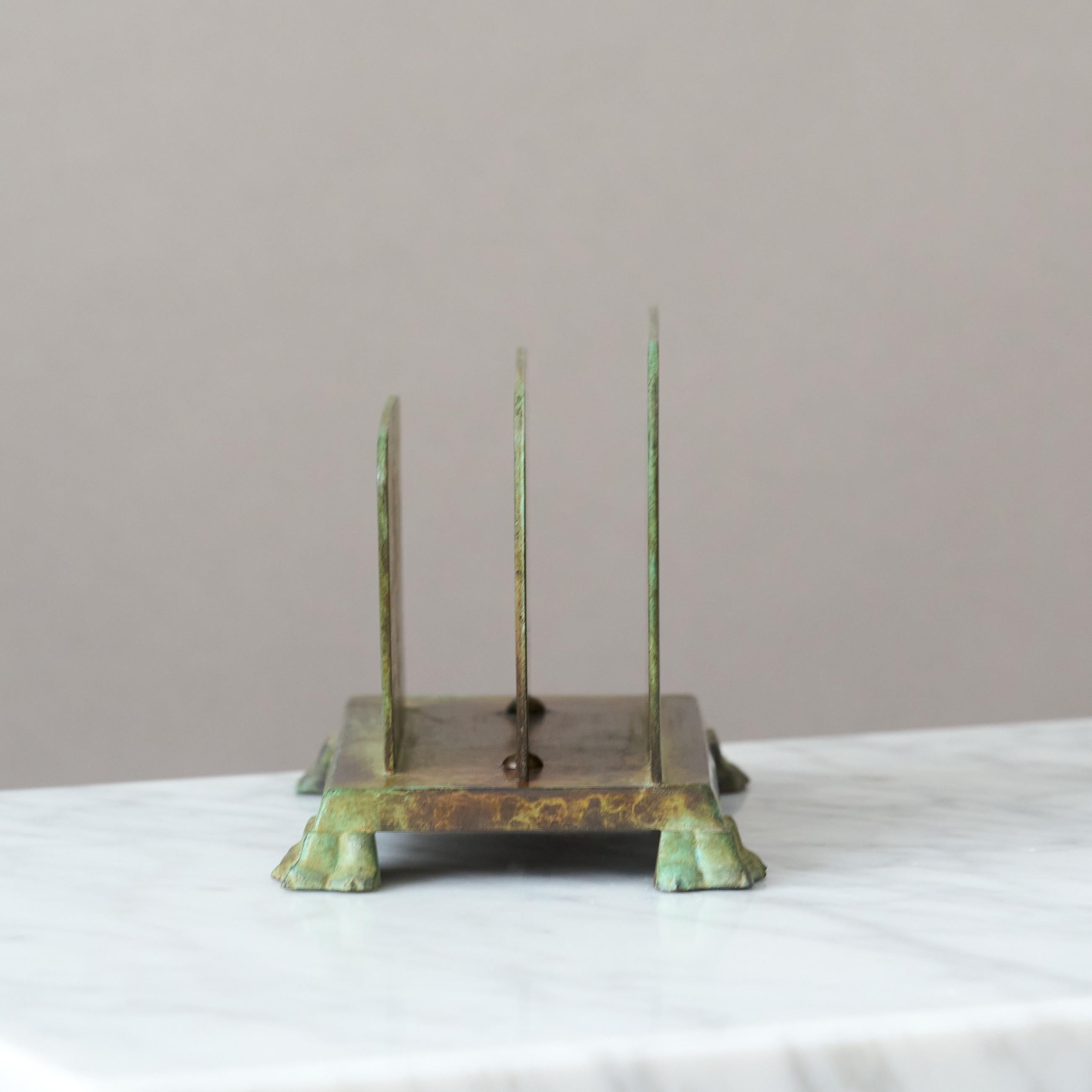 Calco Portacarte in bronzo Art Deco di GAB Guldsmedsaktiebolaget, Svezia, 1930. in vendita