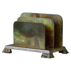 Art Deco Bronze Letter Rack by GAB Guldsmedsaktiebolaget, Sweden, 1930s.