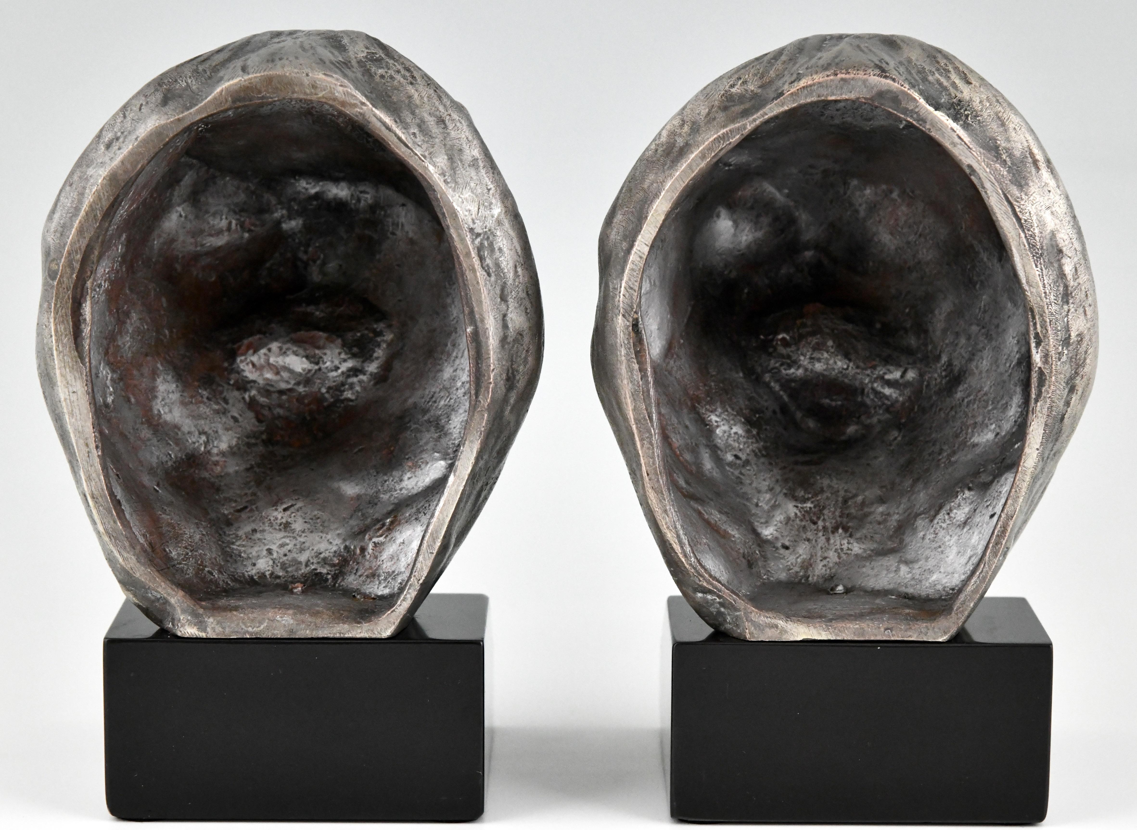 Art Deco Bronze Lion Bookends Georges Raoul Garreau, France, 1930 1