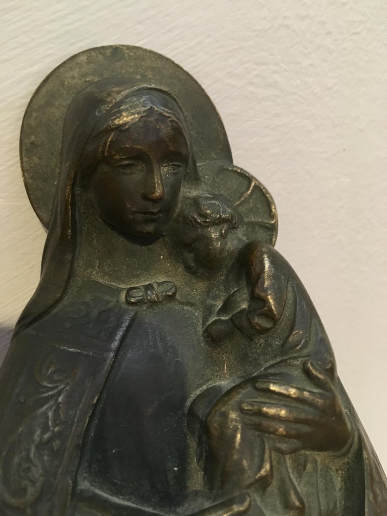 Art Deco Bronze, Madonna and Child at 1stDibs bronze madonna sculpture