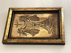 Art Deco Bronze Madonna and Child with Angels Icon