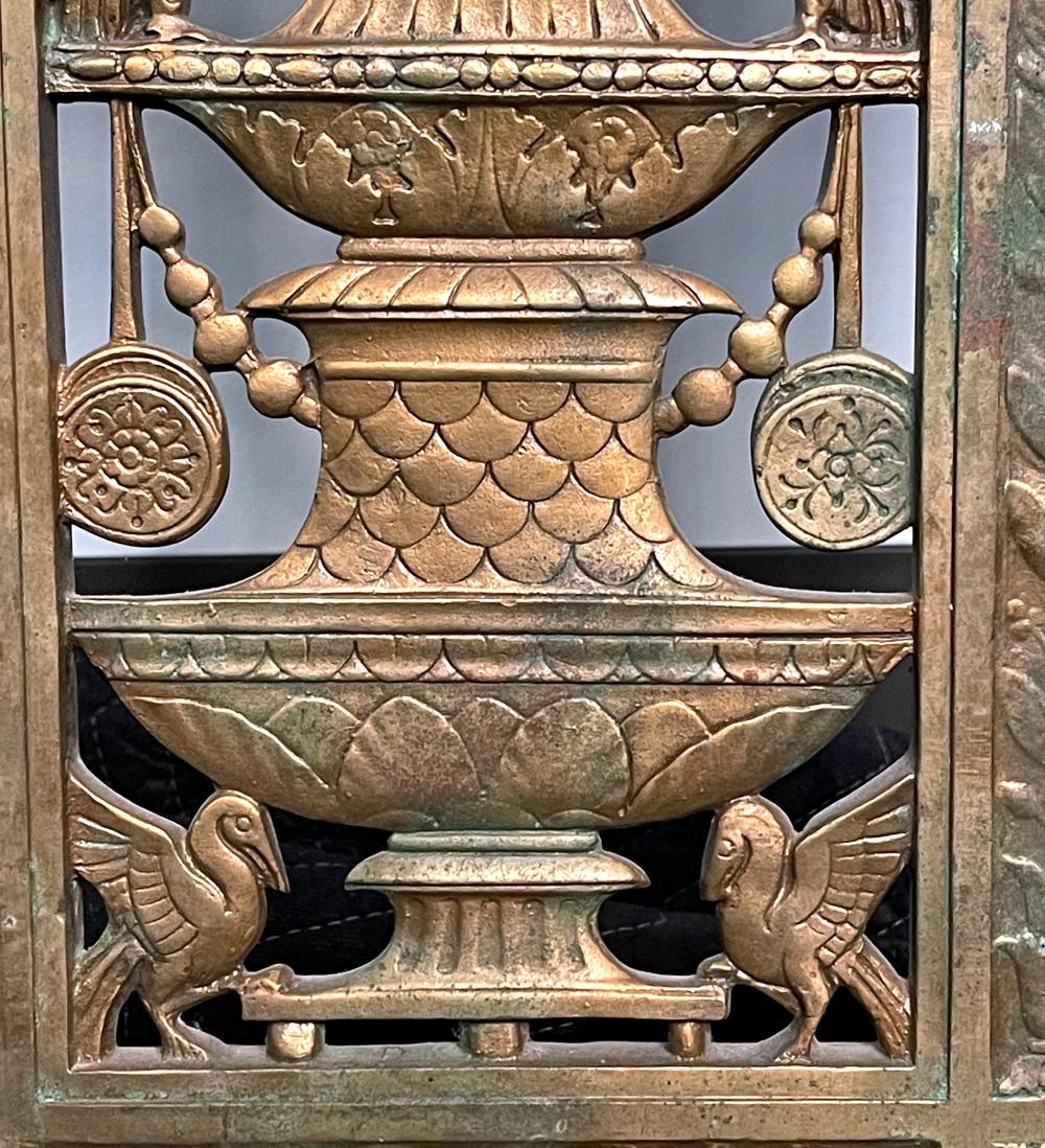 Early 20th Century Art Deco Bronze & Marble Console Table with Dolphins, Pelicans and Dragons