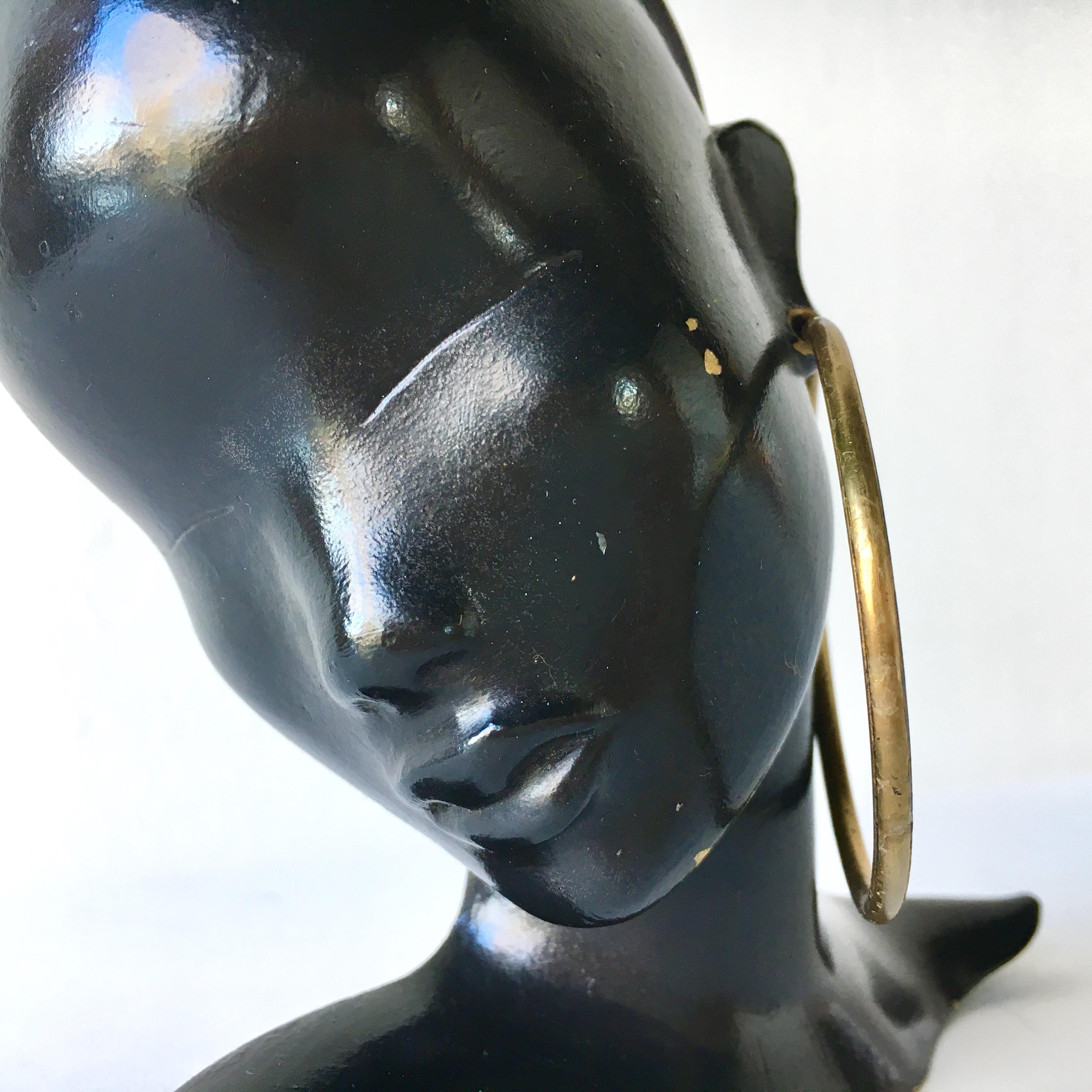 Austrian Art Deco Bronze Mask by Hagenauer Stamped For Sale