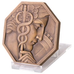 Art Deco Bronze Medal Signed P. Turin