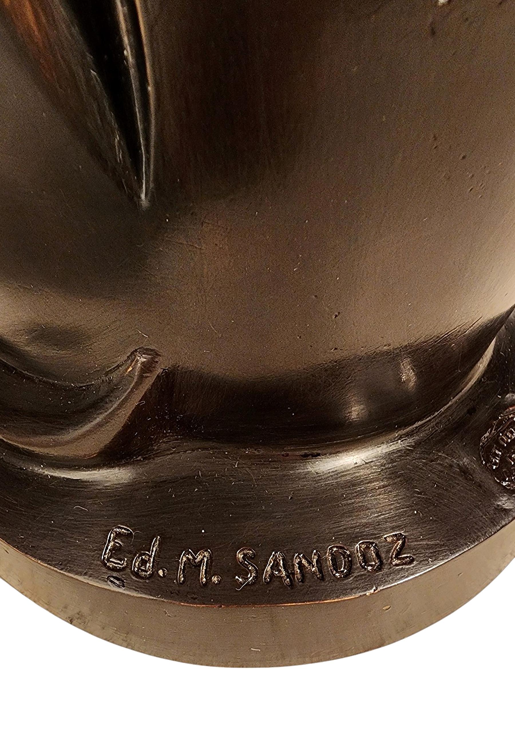 Art Déco Bronze Monkey Sculpture by E.M. Sandoz for the Robecchi Foundry, France For Sale 3