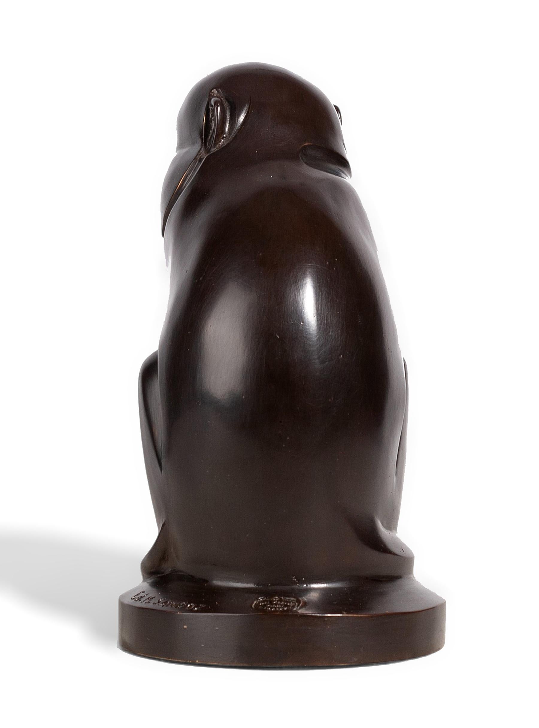 Art Déco Bronze Monkey Sculpture by E.M. Sandoz for the Robecchi Foundry, France In Good Condition For Sale In North Miami, FL