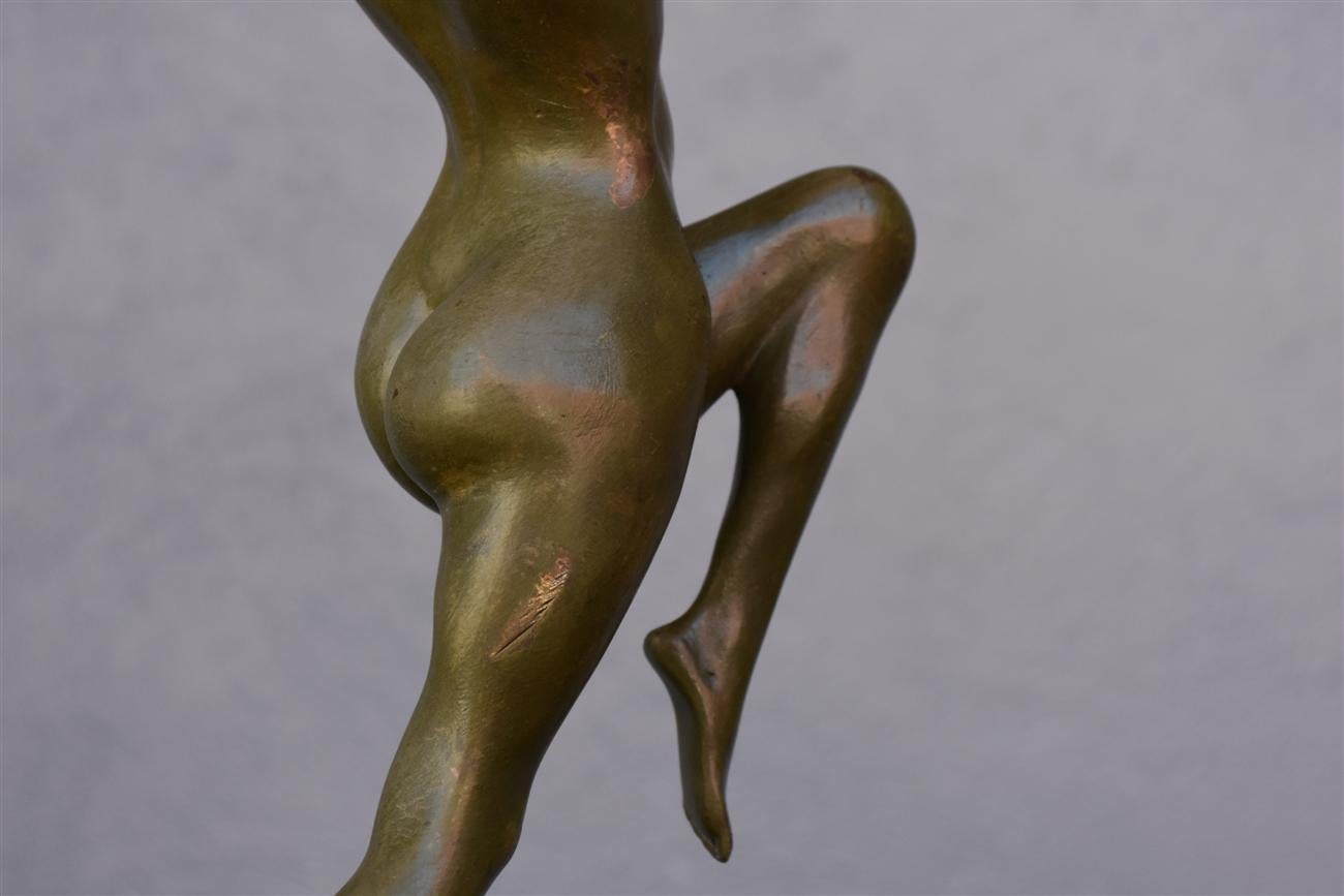 Art Deco Bronze Nude Dancer by Calot, 1930 In Fair Condition In Marseille, FR