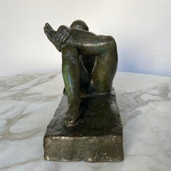 **Art Deco Bronze Nude Female Figure, 1930, by Marius Léon Cladel – Lost Wax – J