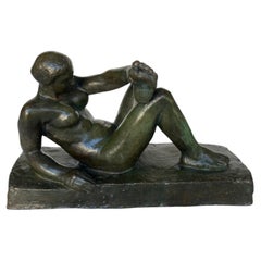 **Art Deco Bronze Nude Female Figure, 1930, by Marius Léon Cladel – Lost Wax – J