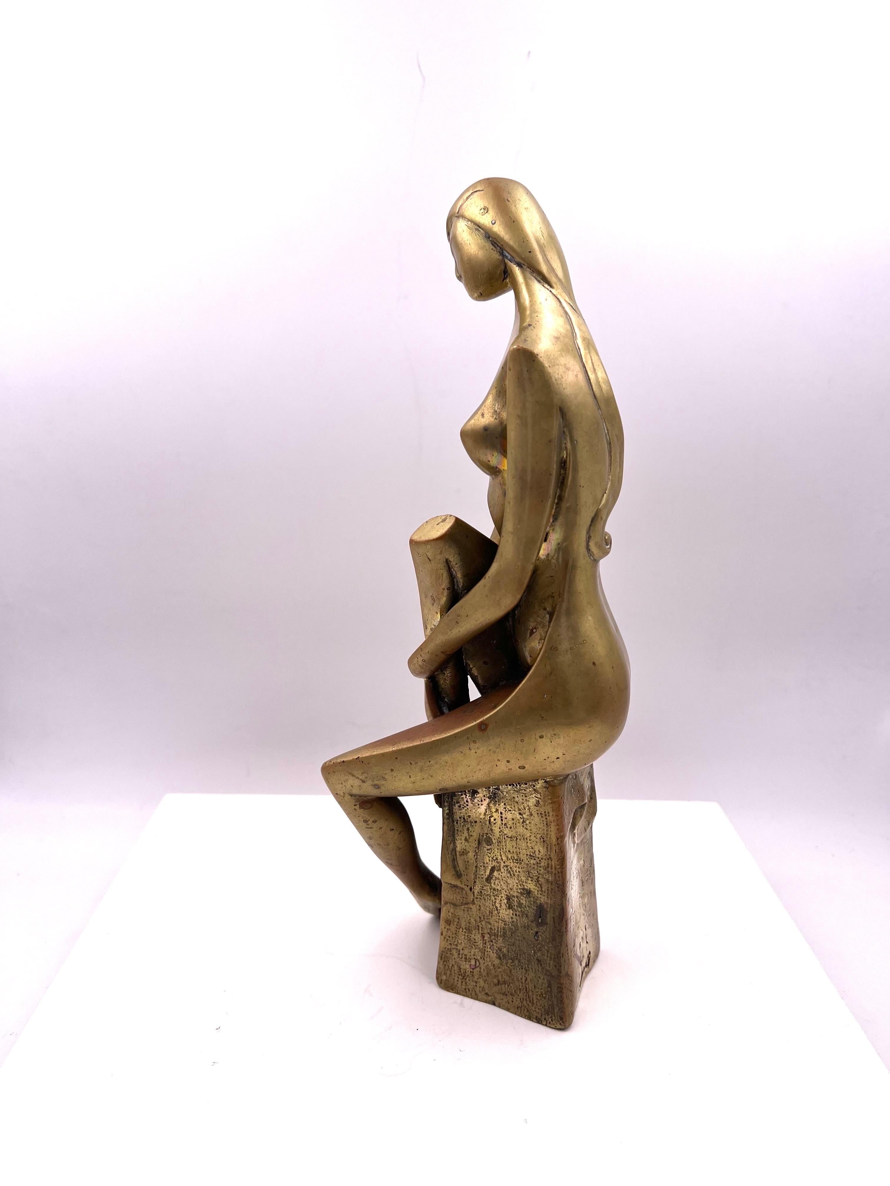 20th Century Vintage Art Deco Bronze Nude Sculpture  For Sale