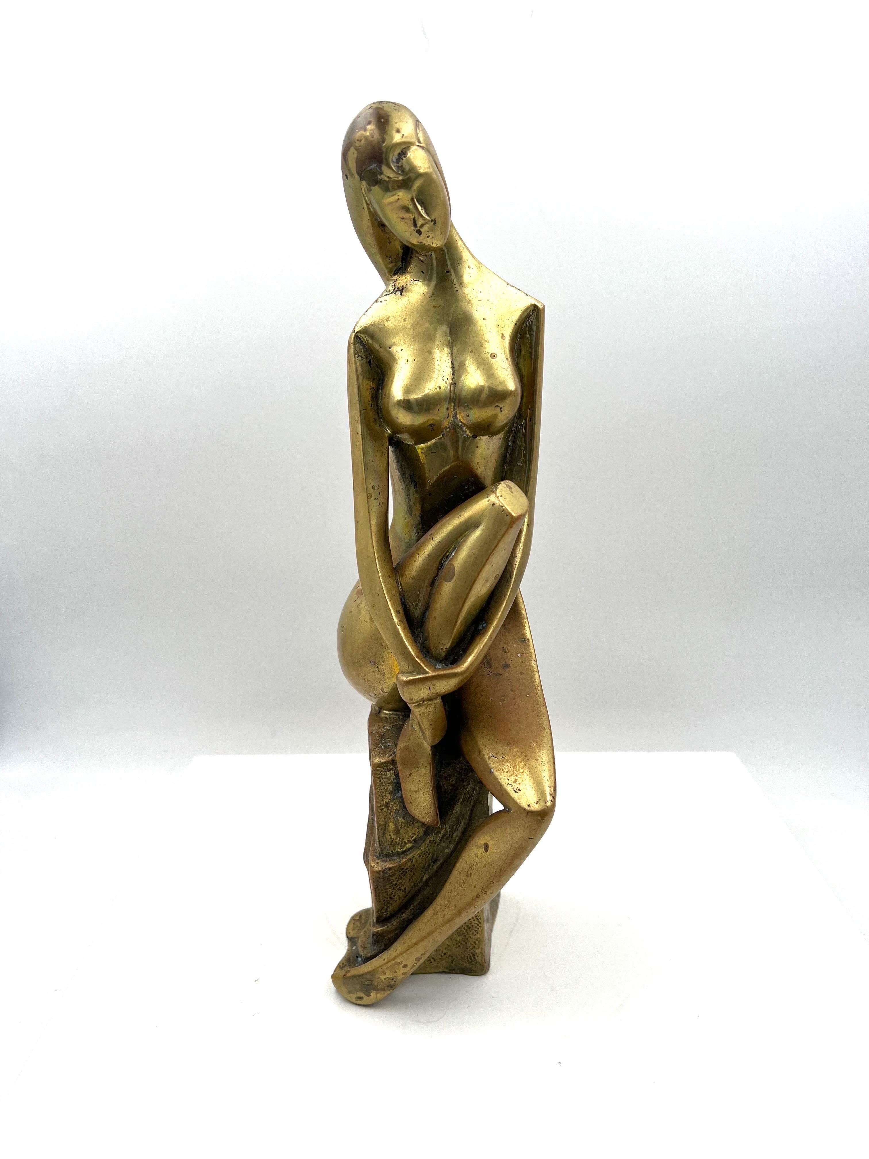 Vintage Art Deco Bronze Nude Sculpture  For Sale 1